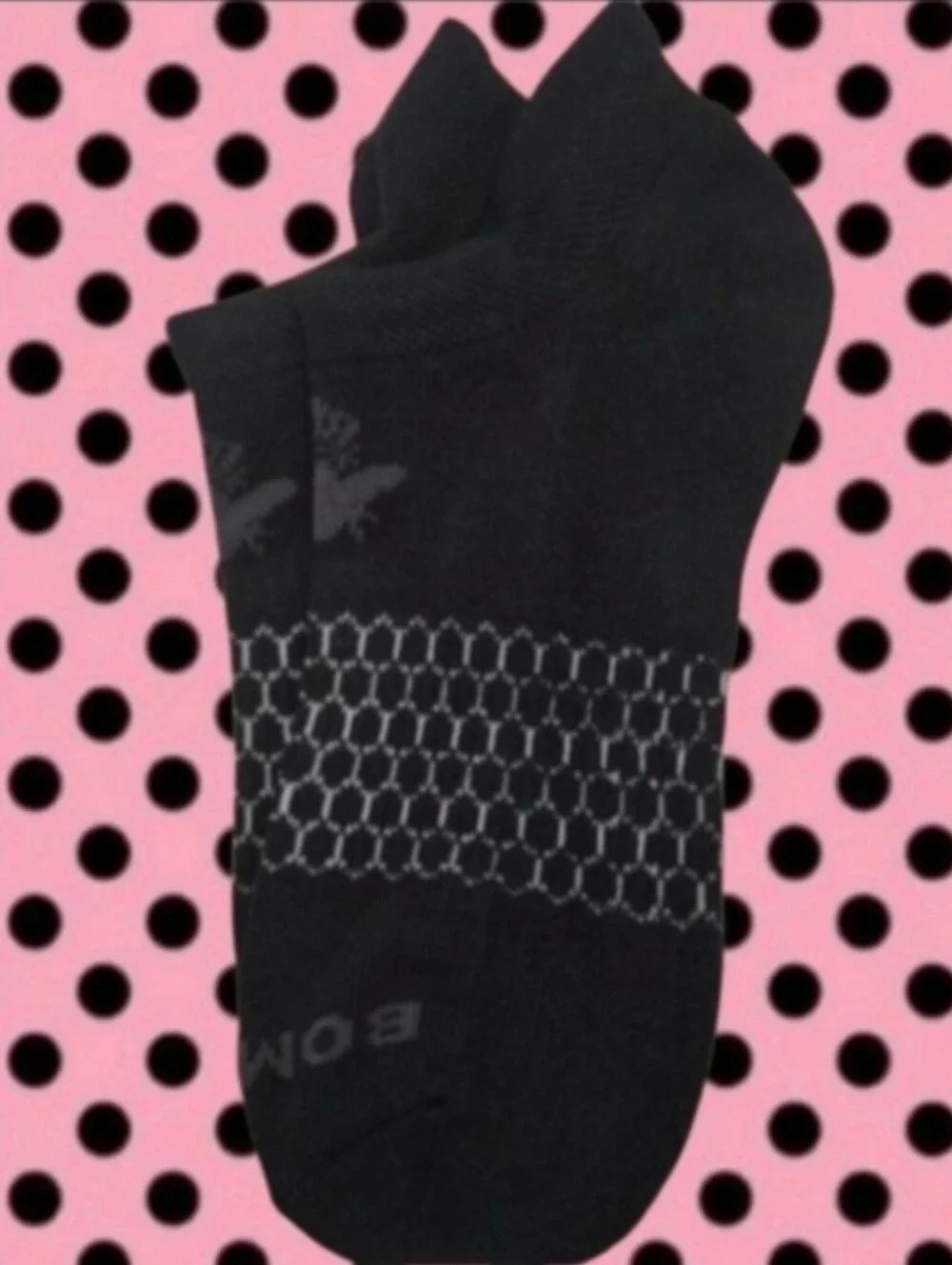 Bombas Ankle Socks Medium 3 Pair Unisex Womens & Mens Honeycomb Black/Grey BNWT